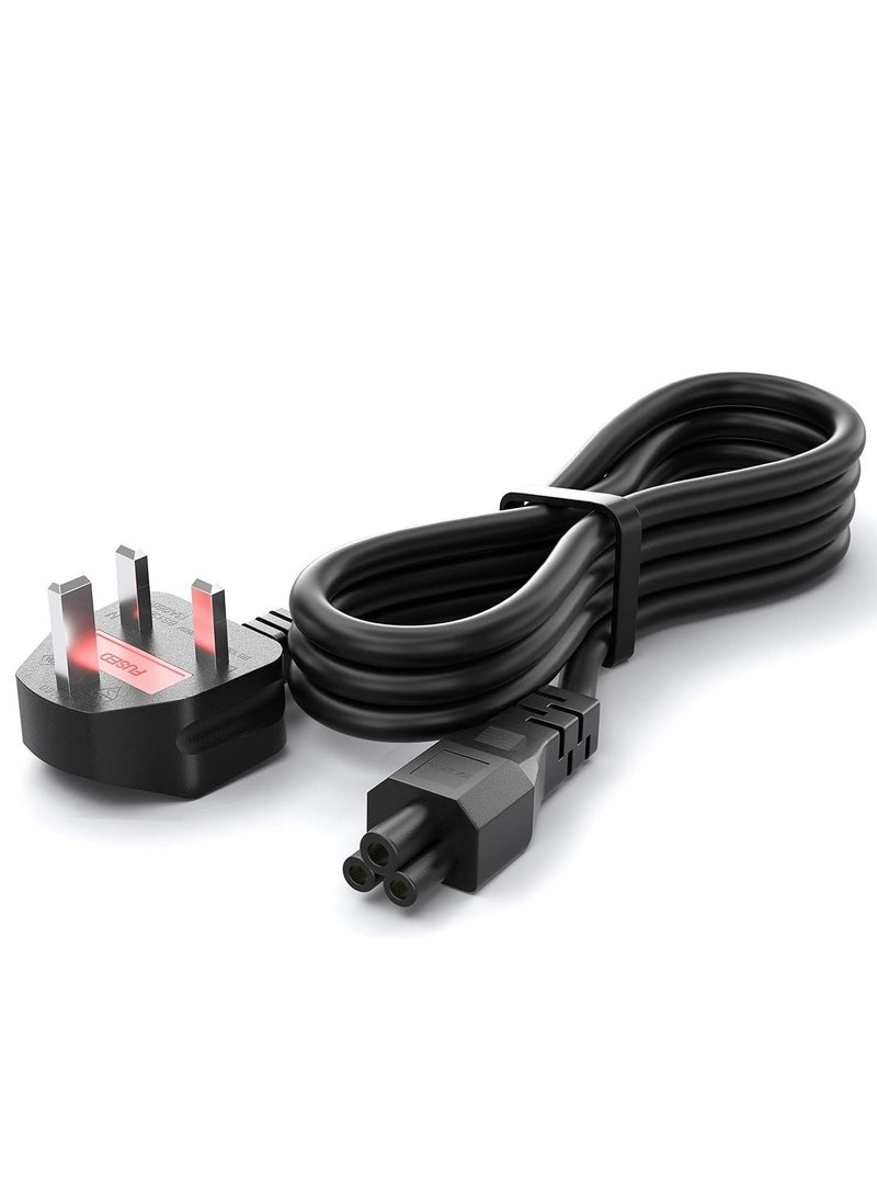 سالاب كابل طاقة للكمبيوتر المحمول ثلاثي السنون بمقبس المملكة المتحدة ومحول تيار متردد وشاحن لأجهزة Acer وDell وHP وCompaq وToshiba وVaio وDelta وAsus وLenovo ومعدات كهربائية بطول 1.5 متر - Image 1